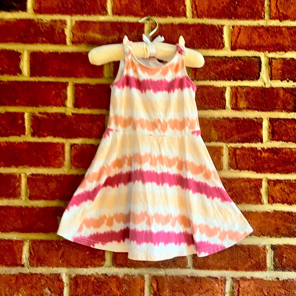 Childrens place girls tie dyed skater dress with knotted shoulder ties